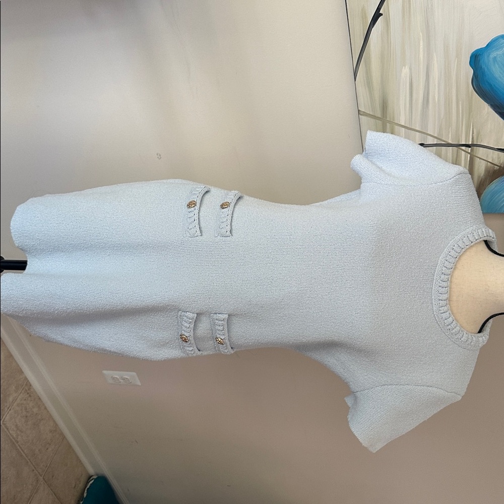 Endless Rose Soft Blue Knit Top